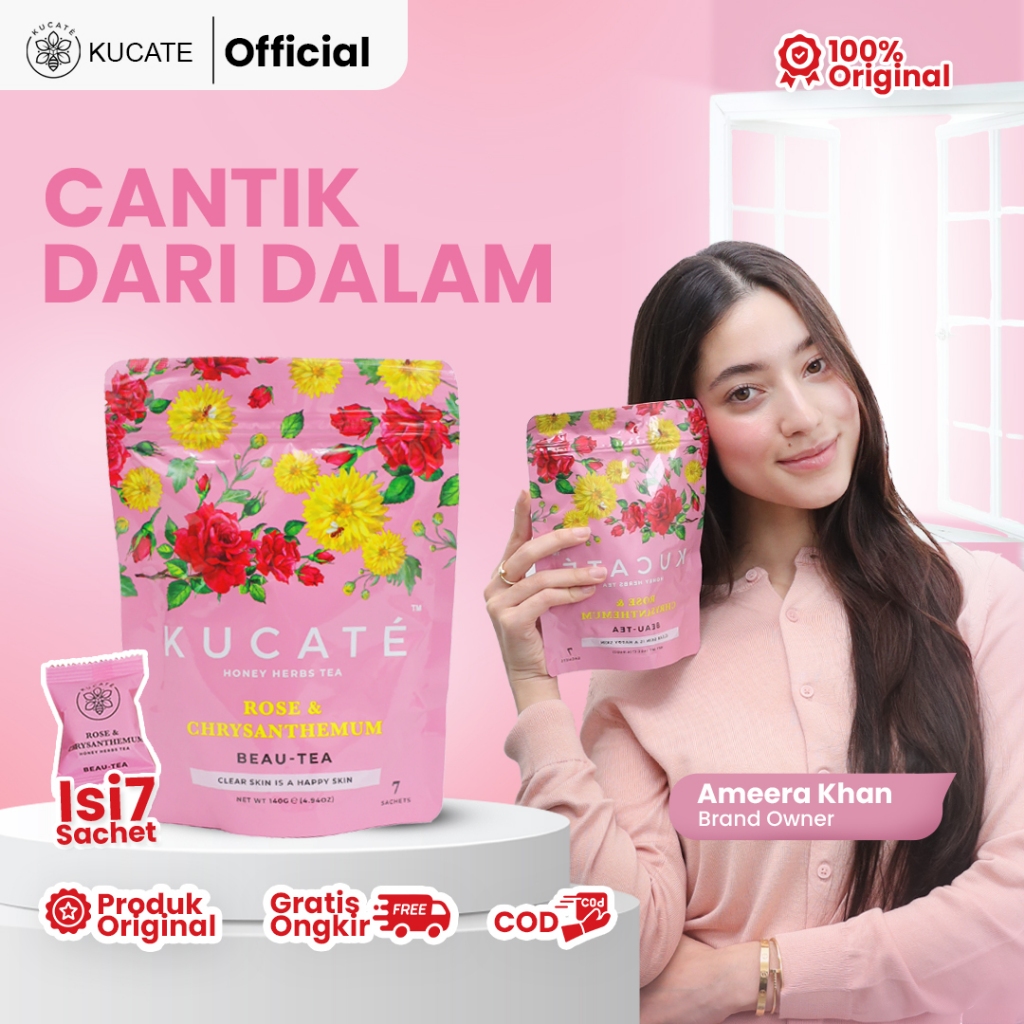 

Kucate - Kucate Beau Tea Mengatasi Masalah Kulit Kusam Flek Hitam Berminyak isi 7 Sachet