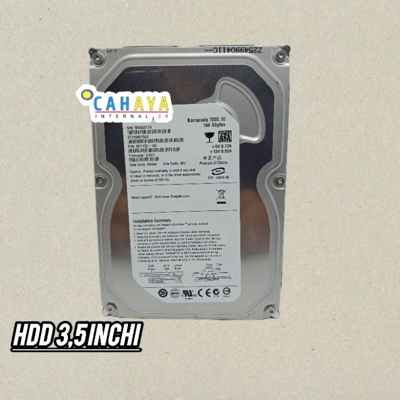 Hardisk internal 160GB  suport CPU-Computer kondisi baru &bergaransi rusak/eror tukar baru