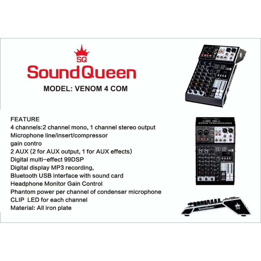 Mixer Soundqueen Venom 4/ Venom4 Mixer Soundqueen 4 channel