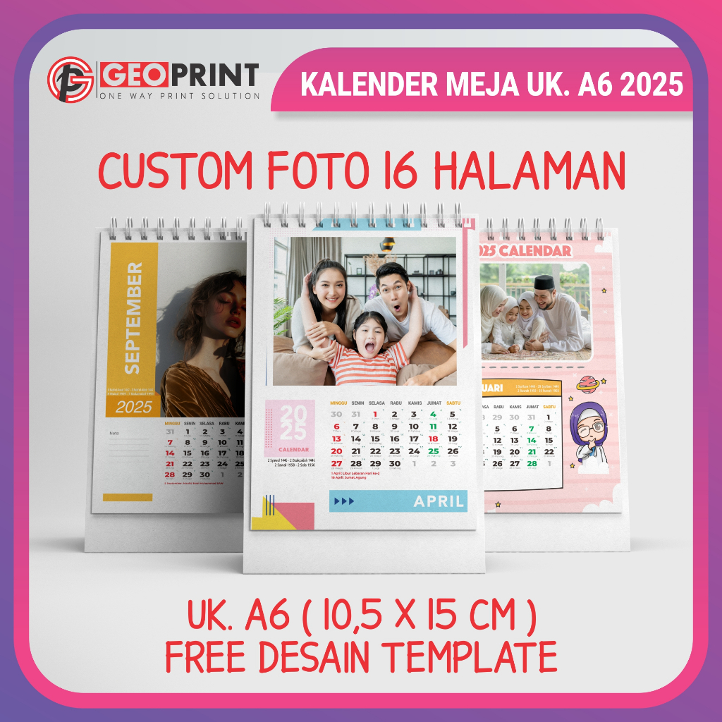 

Kalender Meja Kalender Duduk Uk. A6 Custom Foto 16 Halaman 2025