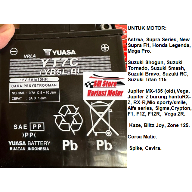 AKI YUASA YT7-C MF KERING MOTOR 100% ORIGINAL YT7C