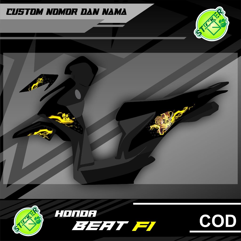 STRIPPING KEREN MOTOR HONDA BEAT FI 2012 2013 2014 2015 2016 ZENITSU AGATSUMA DEMON SLAYER SUDAH DI 