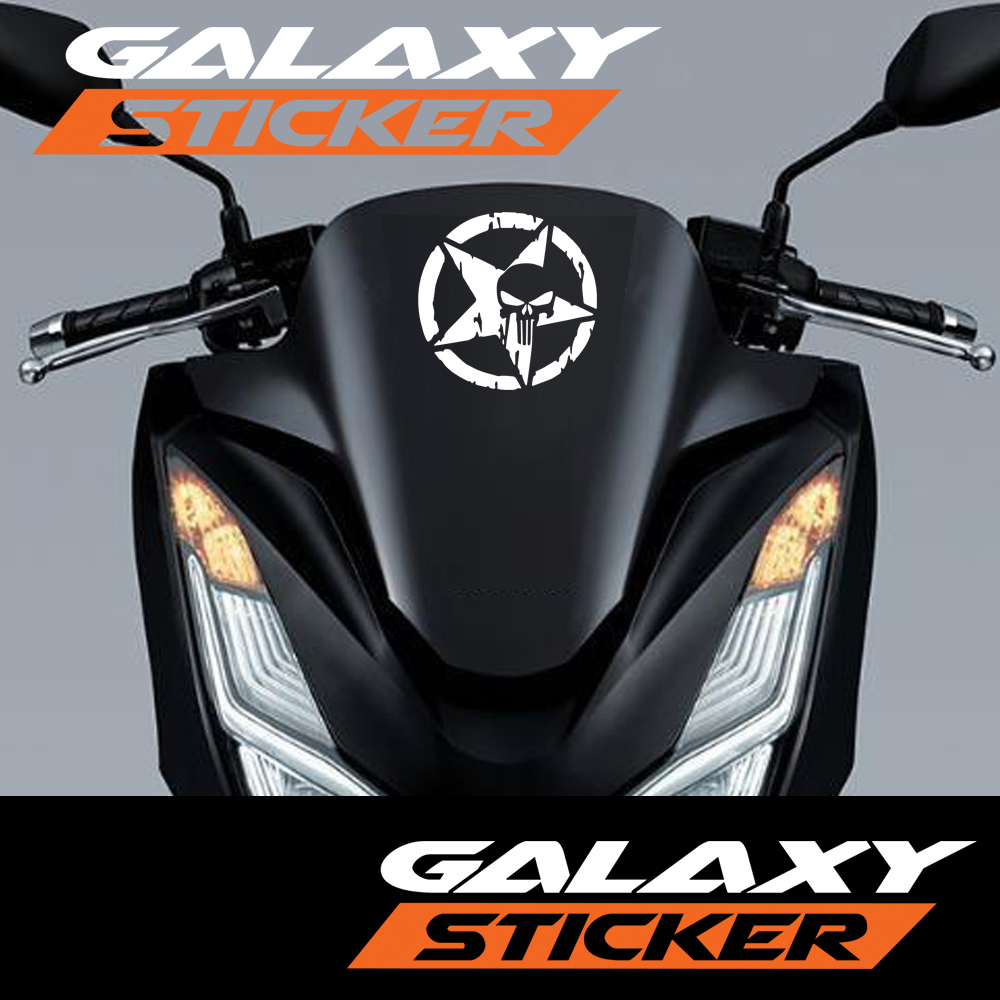cutting sticker variasi motor mobil logo punisher .stiker tengkorak punisher