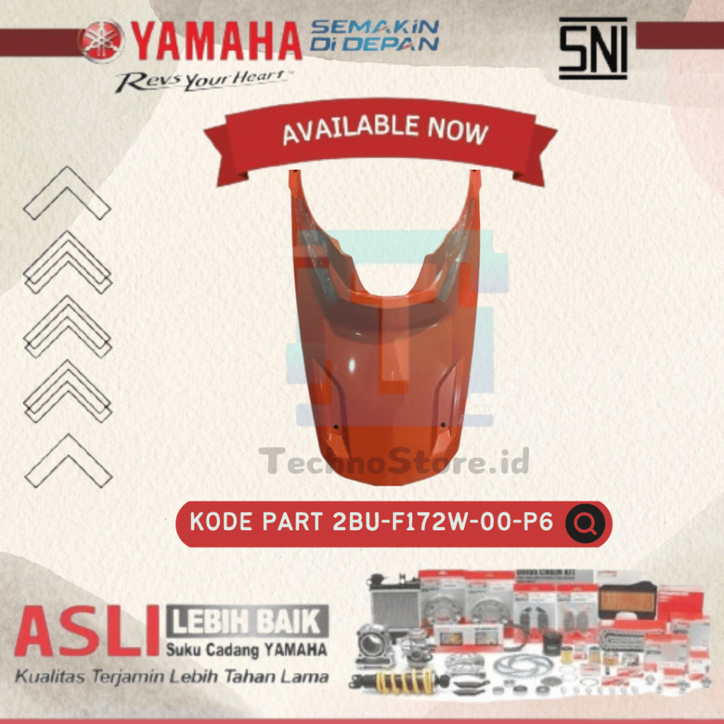 Cover Tutup Mesin Body Tameng Bawah Jok X-Ride Oranye ORIGINAL YAMAHA 2BU-F172W-00-P6