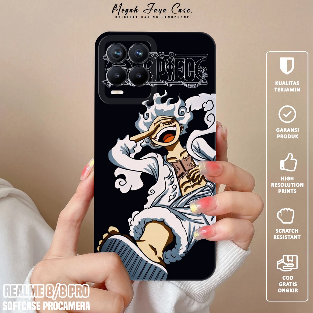 Softcase Hp REALME 8 / REALME 8 PRO - Case Hp REALME 8 / REALME 8 PRO Motif Lufy Gear 5 - Silikon Hp