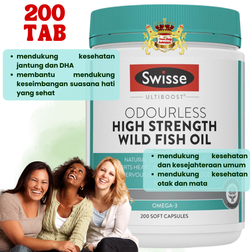 Swisse Odourless High Strength Wild Fish Oil 1500mg 200