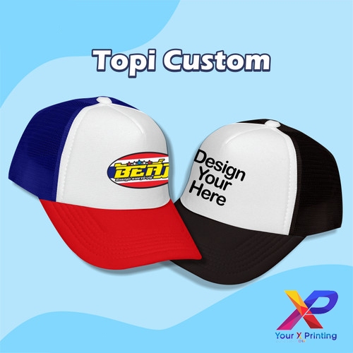 Topi Custom Sablon Dtf Topi Trucker sablon dtf satuan & Topi Baseball design sendiri kami cetak