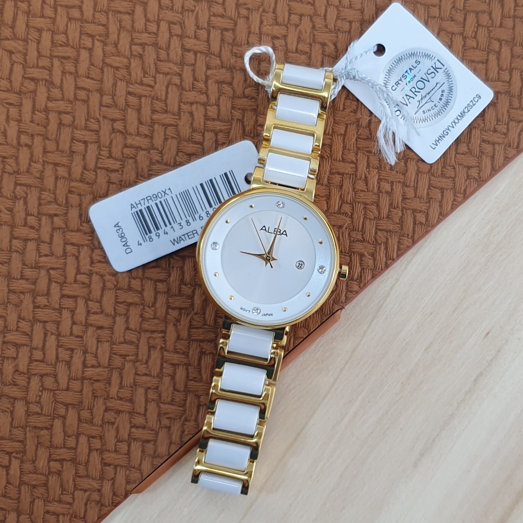 Jam Tangan Wanita Alba Tali Rantai Stainless Steel Anti Air Anti Karat Original Bergaransi 1 Tahun R