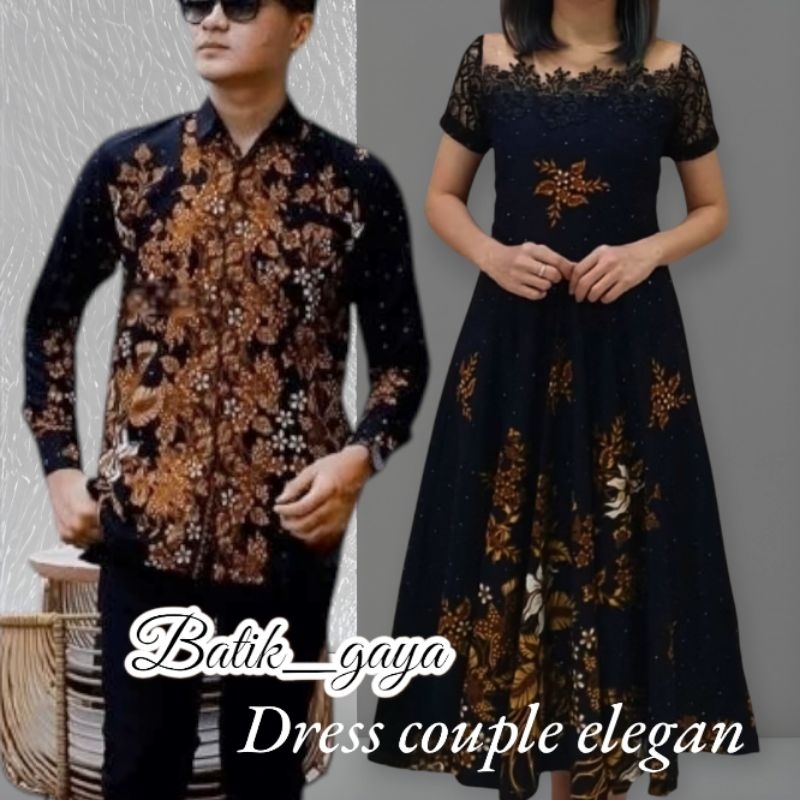 dress couple batik baju pesta mewah kondangan  dres elegan terbaru ready jumbo
