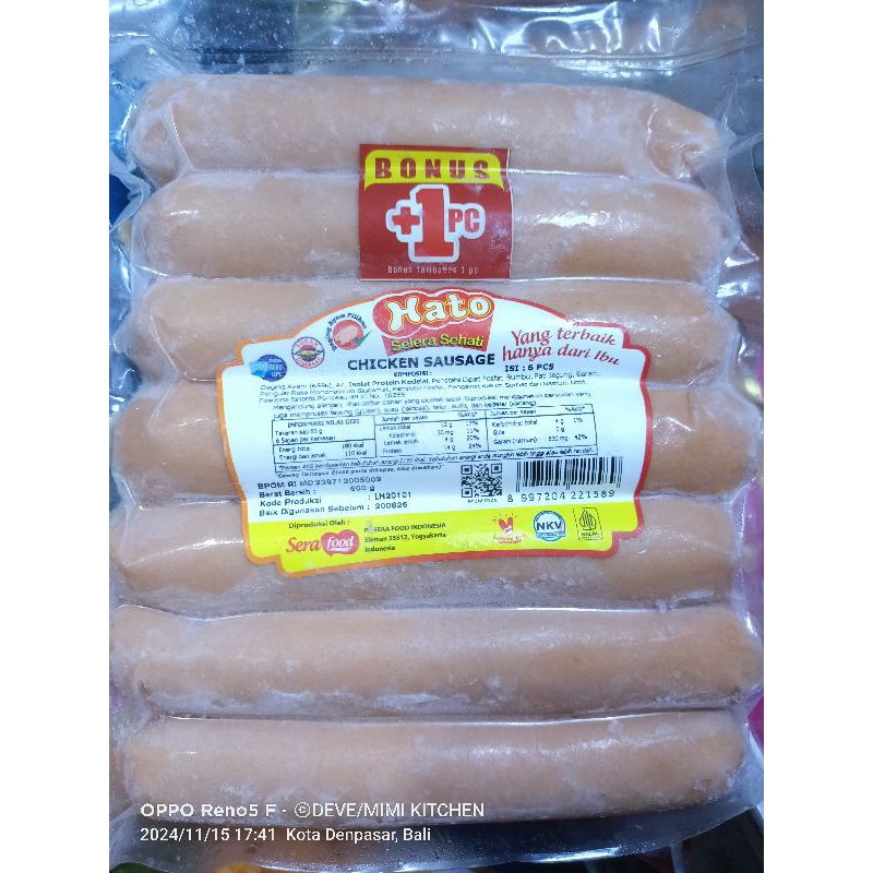 

HATO SOSIS AYAM JUMBO 500GR CHICKEN SAUSAGE