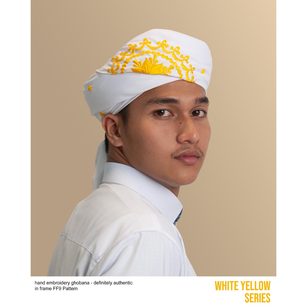 Sorban Imamah Hijazy by Yateer Ghobana Serian Putih Kuning