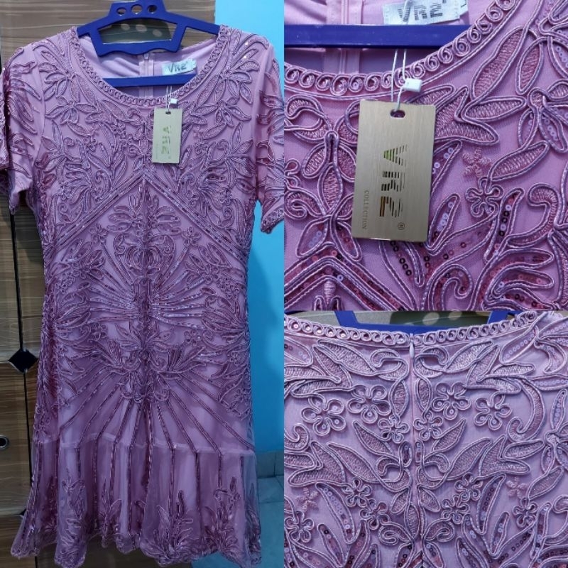 [𝗡𝗘𝗪] VR2® Collection 𝙋𝙧𝙚𝙢𝙞𝙪𝙢 𝘽𝙧𝙤𝙘𝙖𝙙𝙚 Rose Gold (Pink) Dress Size L | Premium Dress Party/Graduation