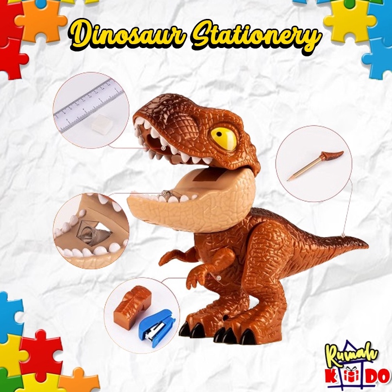 

KODE J86T Dinosaur Stationery 5in1 Serutan Dino Rautan Dino Stationery Plane 6in1
