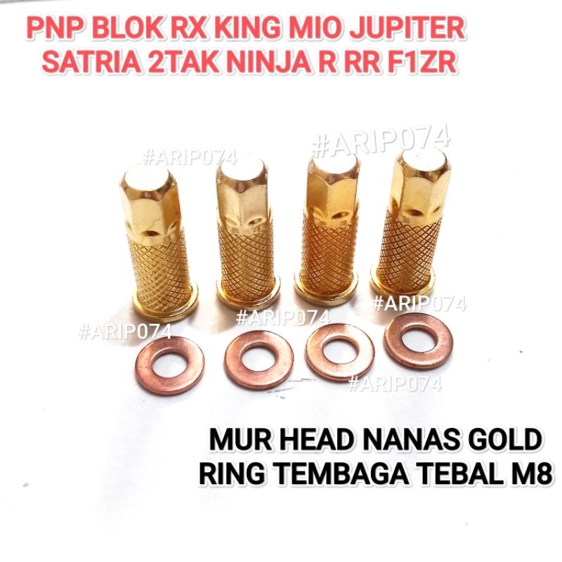 [COD] MUR HEAD M8 MUR NANAS GOLD RING TEMBAGA M8 TEBAL MUR 12 MUR HEAD JUPITER MIO RX KING RXS RXK R