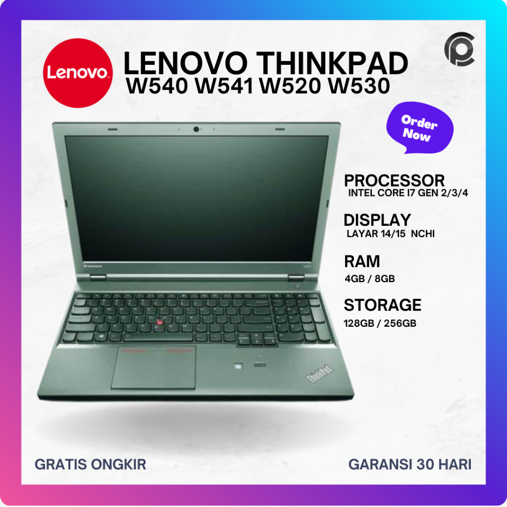 Lenovo Thinkpad W540 W541 W520 W530 Laptop seken terawat Second Bergaransi