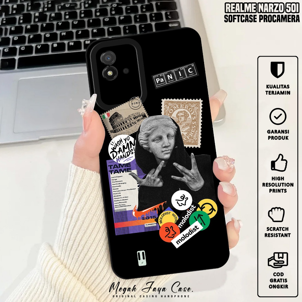 Softcase Hp Realme Narzo 50i - Case Realme Narzo 50i Motif Estetik - Silikon Hp Realme Narzo 50i - K