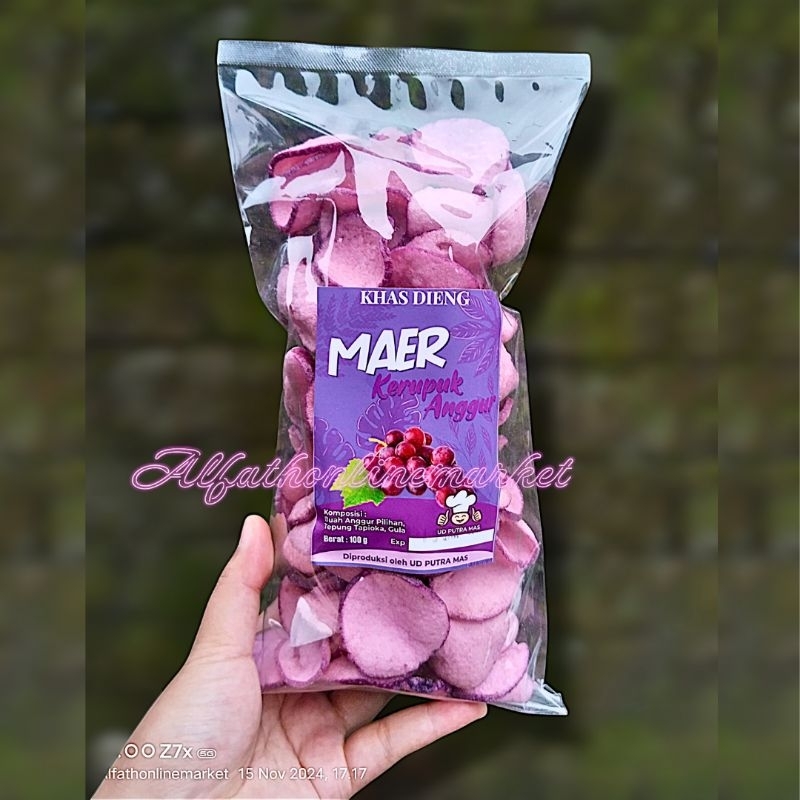 

Grape Chips Keripik Kerupuk Buah Anggur - Camilan Sehat Manis Renyah