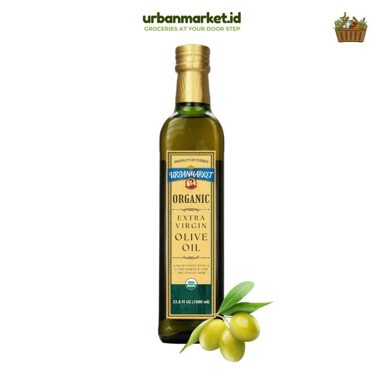 

URBANMARKET Extra Virgin Olive Oil Cold Pressed 1000 ml - Minyak Zaitun untuk Nutrisi & Kesehatan