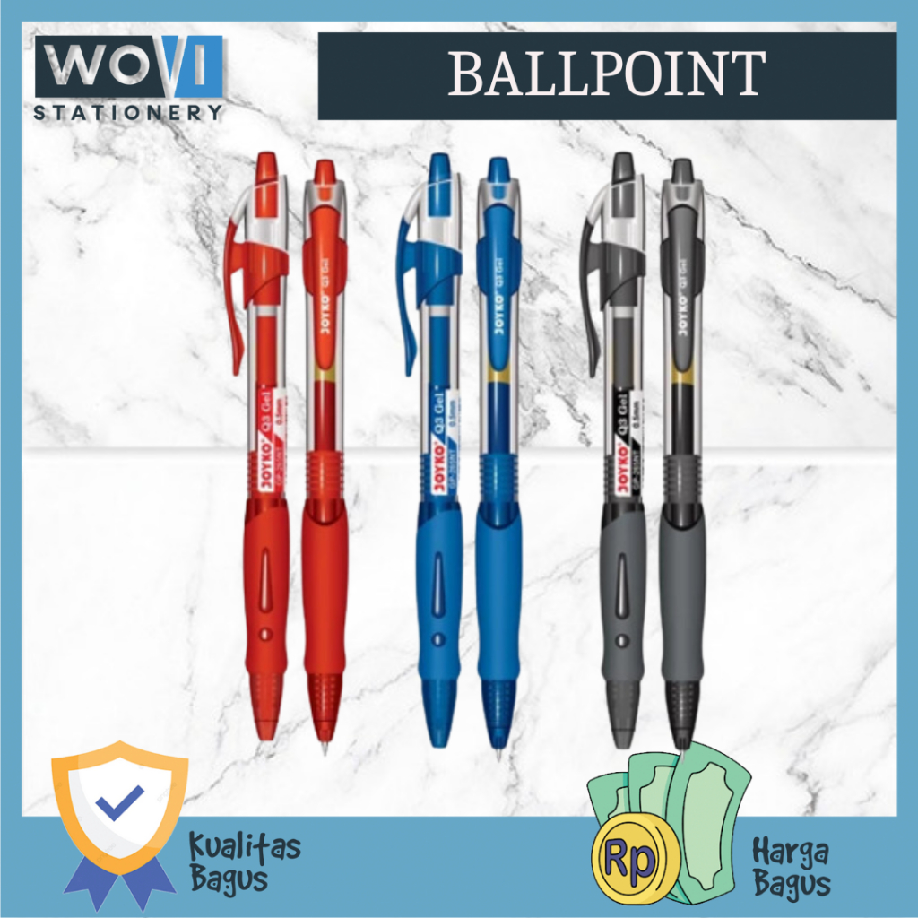 

[WOVI STATIONERY] Ballpoint Gel 0.5mm GP-265 Black , Blue / Gel Pen 0.5mm GP-265 Joyko [PCS]