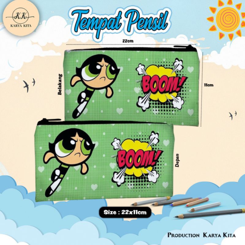 

tempat pensil terlaris karakter anime power puff girl kode 10