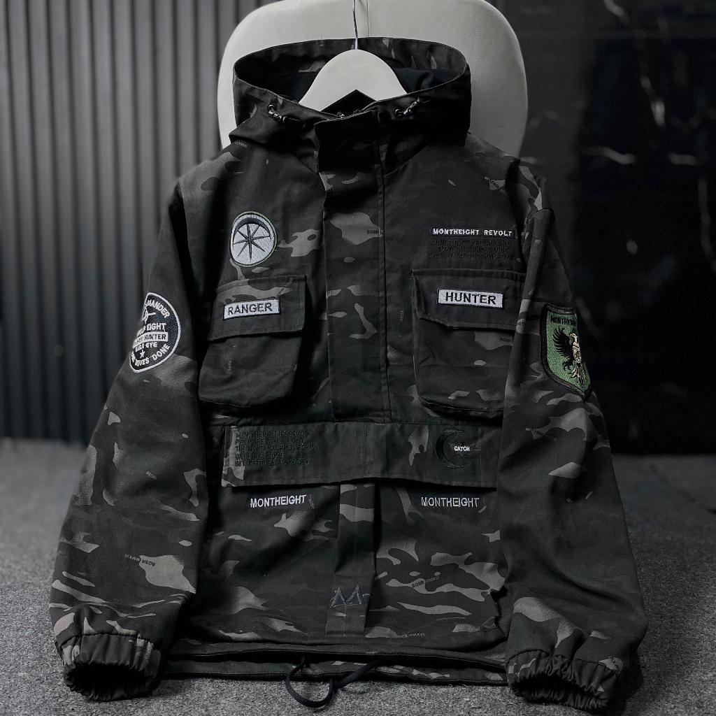 TERBARU Jaket cagoule camo army loreng kanvas premium tebal full bordir parka pria original distro