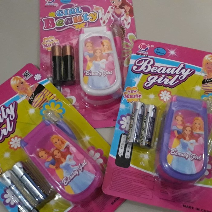 Mainan Anak HP FLIP KARAKTER BARBIE / MAINAN HP LIPAT BARBIE Pretend Play Music Lampu Telp HP Lipat 