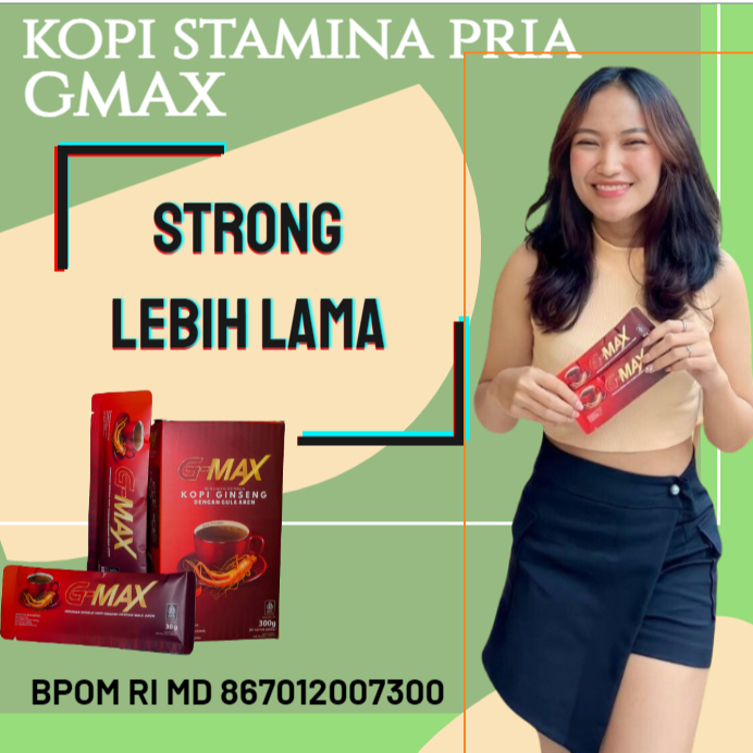 

Kopi GMAX Penambah Semangat Pria Original BPOM Coffee 1BOX isi 10 Sachet