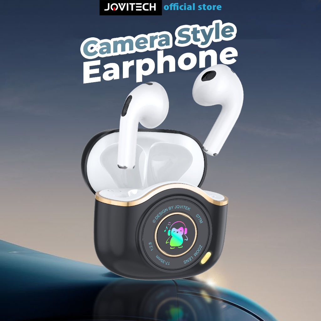 2024 Baru Jovitech Gaya Kamera  Headset Bluetooth Casing Lucu Skypinguin TWS Bluetooth 5.3 In Ear Su