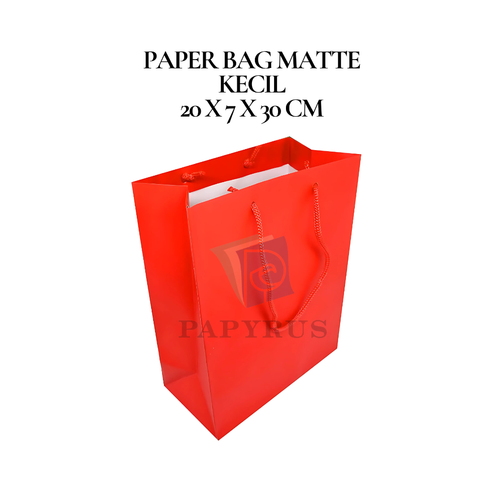 

PAPER BAG POLOS / HAMPERS BAG / GOODIE BAG / SOUVENIR BAG / TAS KADO POLOS / GIFT BAG / PAPER BAG MATTE DOFF KECIL MERAH 20 CM X 7 CM X 30 CM