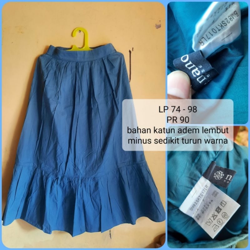 Rok Panjang Maxi Katun Biru Tosca Sudah Laundry