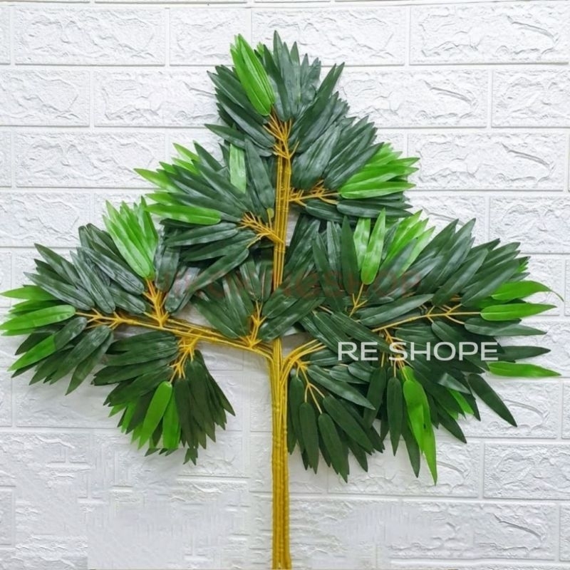 daun bambu 1lusin Bunga plastik bunga artificial/Daun plastik/Daun Bambu bunga Plastik