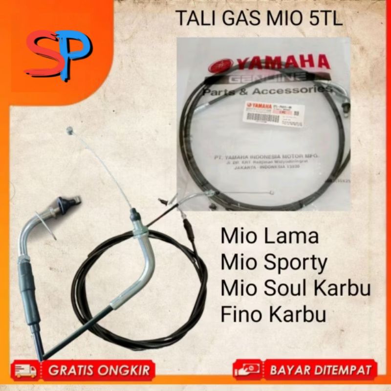 Kabel Gas Yamaha 5TL Tali Gas Asli Original Mio Karbu Mio Sporty Mio Smile Fino Karbu