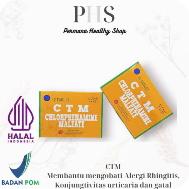 CTM OBAT ANTI ALERGI / CTM PIM Obat Alergi / CTM Obat Gatal / CTM BOX isi 12 Tablet