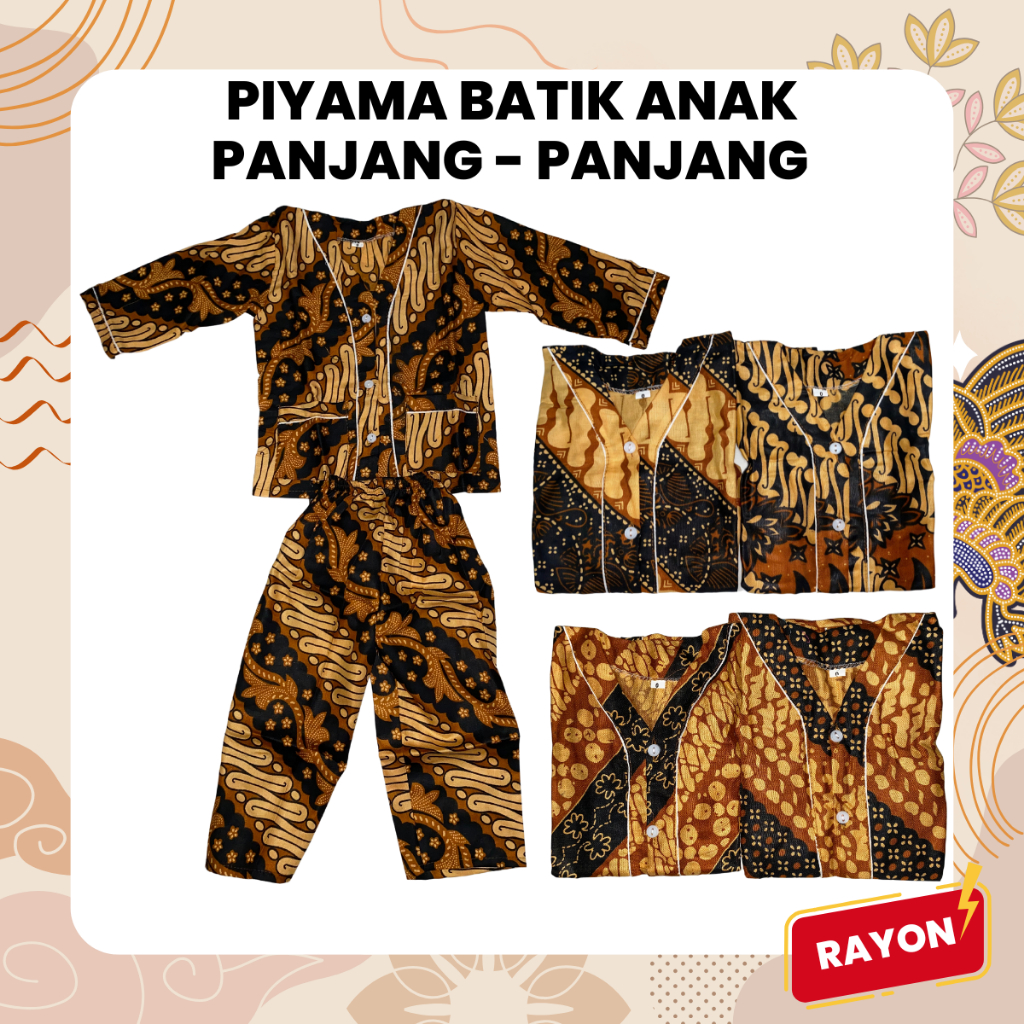 GROSIR Piyama Batik Anak Bahan Rayon
