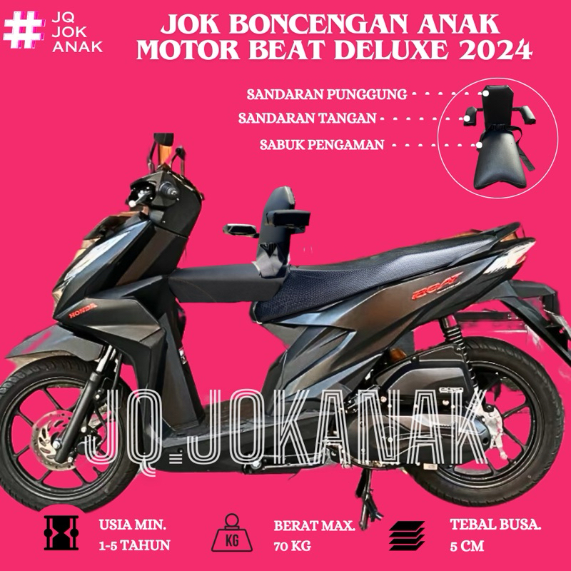 Jok Boncengan Anak Dengan Sandaran Motor Beat Deluxe 2024 Kursi Dudukan Anak Motor Beat Deluxe 2024 