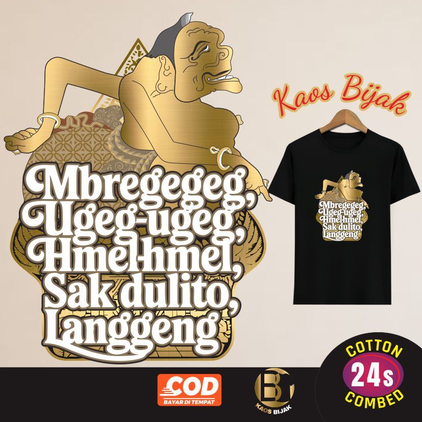 Kaos Wayang Semar Pepatah Lucu Penuh Motivasi Inspiratif Original