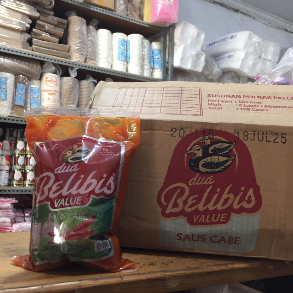 

Dua Belibis Value Saus Cabe Pouch 1kg, Saos Sambal Bantal, Halal
