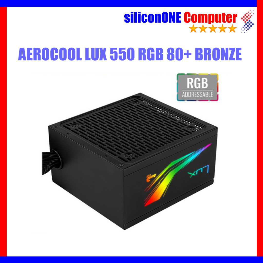 Aerocool LUX RGB 550W PSU Powersupply 80+ BRONZE LUX550 550