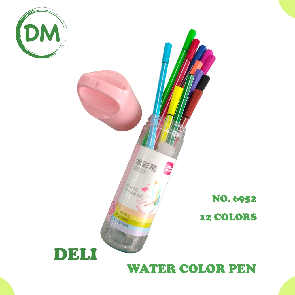 

6952 WATER COLOR MARKER PEN/SPIDOL WARNA DELI 1 PACK ISI 12 WARNA