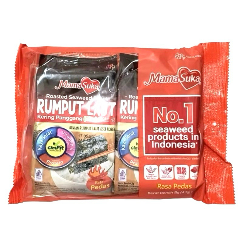 

Mama Suka Nori Rumput Laut Panggang Spicy 2x4,5g