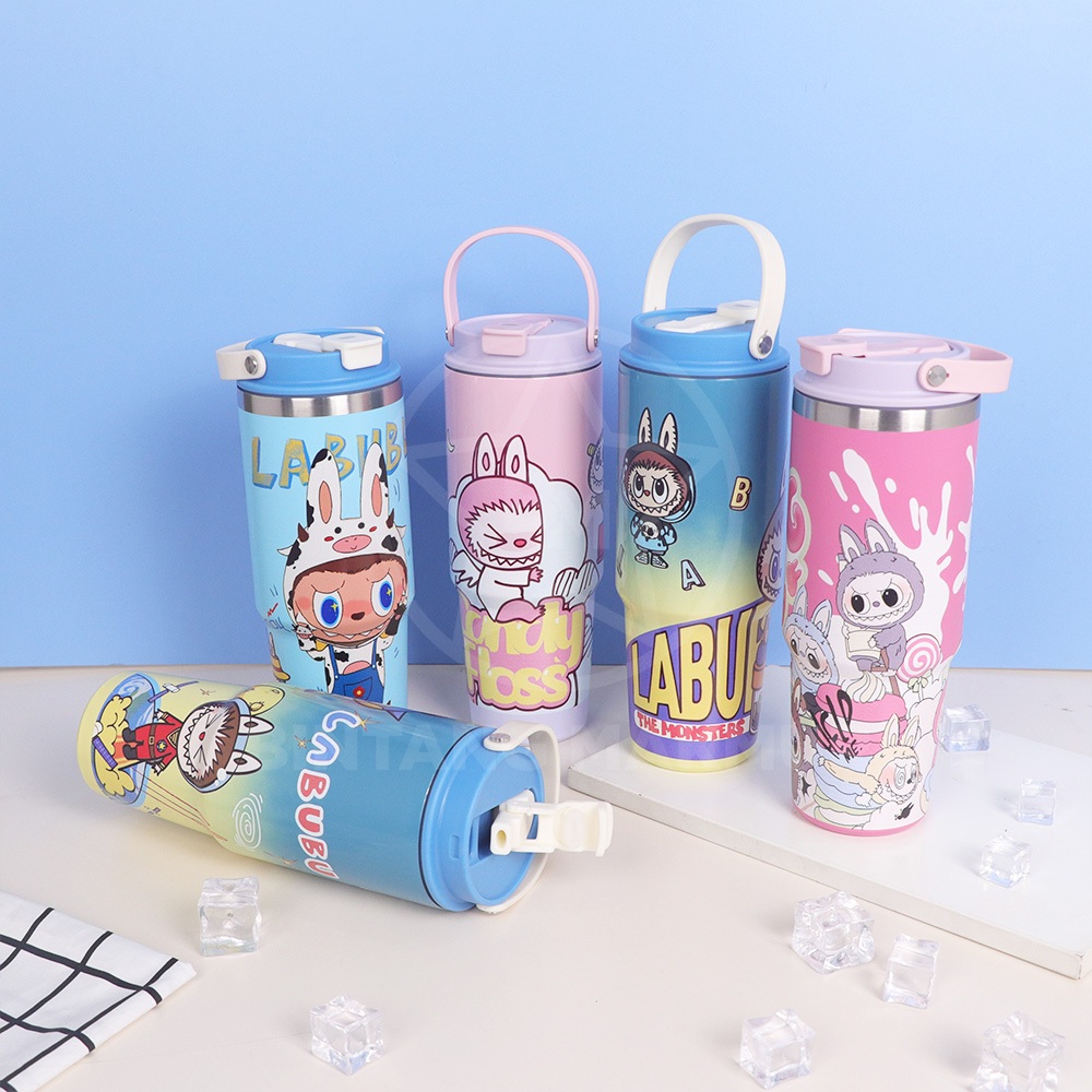 Botol Minum Tumblr Karakter Labubu Labu Labu Ukuran 900ml