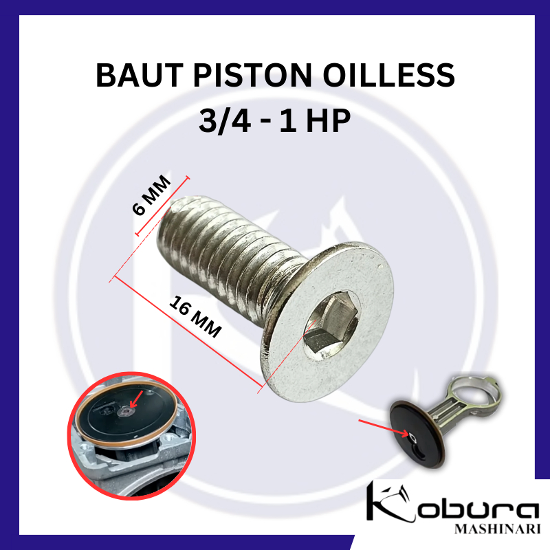 Baut Piston Kompresor Angin Oilless Silent 3/4 HP 075 HP - 1 HP Kompresor Tanpa Oli