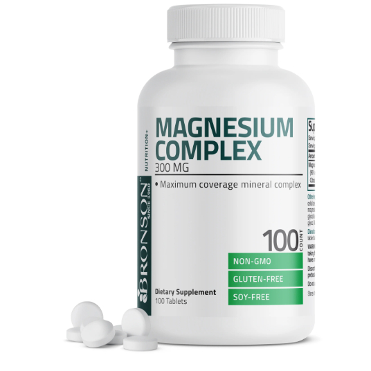 Bronson Magnesium Complex 300 Mg Oxide Citrate Carbonate Original USA - 100 Tablets