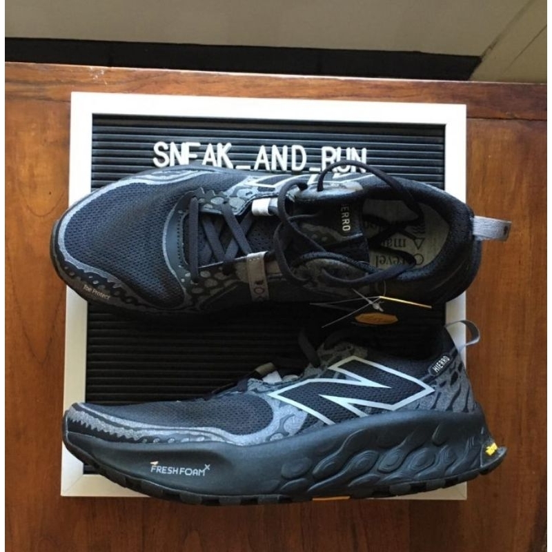 Sepatu Running New Balance Hierro V8 Trail Run Black/Shadow Grey Vibram Lari Gunung Original BNIB Re