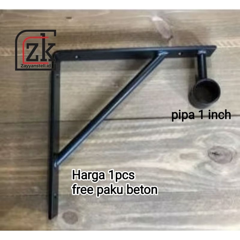 RAK SIKU PENYANGGA DAN GANTUNGAN BAJU / SIKU BESI AMBALAN TEMPEL DINDING / RAK GANTUNGAN HANGER BAJU