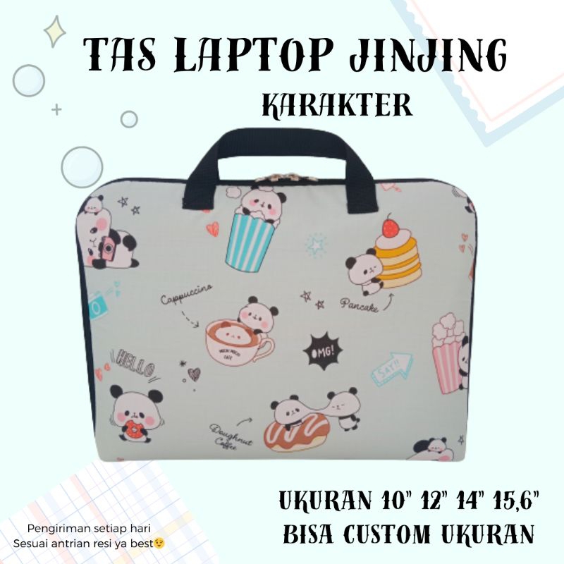 TAS LAPTOP JINJING KARAKTER | SOFTCASE LAPTOP 10-15,6INCH LUCU MURAH