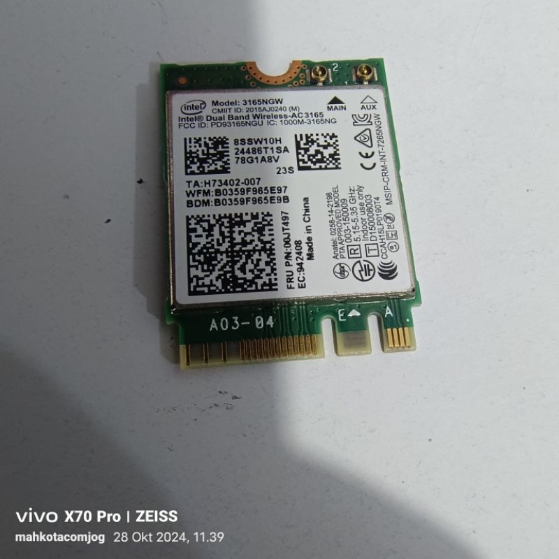Intel® Wireless-AC 3165 / Wifi card