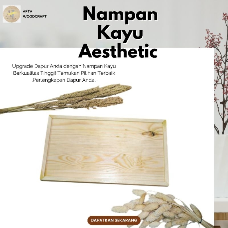 Nampan kayu Tatakan Gelas mangkok Bahan Kayu Pinus Serat Batik