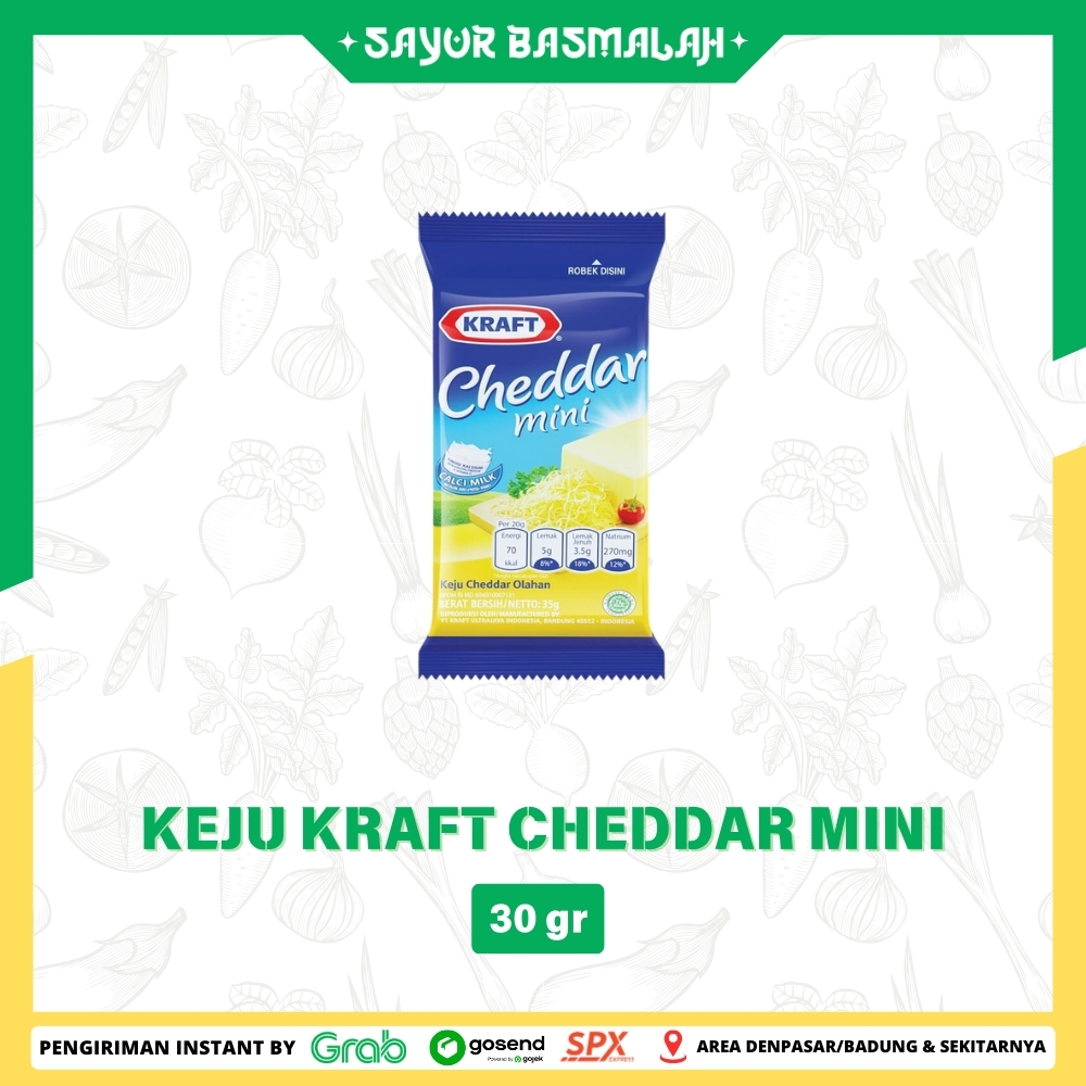 

Keju Kraft Cheddar Mini 30gr - Sayur Basmalah