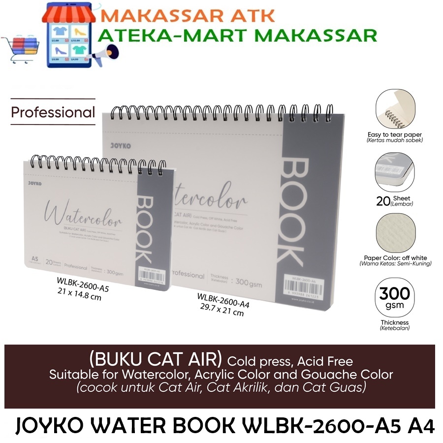 

[1PCS] JOYKO WATERCOLOR BOOK WLBK-2600-A5 WLBK-2600-A4